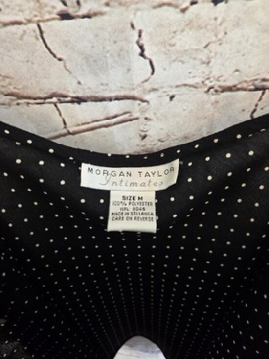 Morgan Taylor Intimates Y2K Tank Top Polka Dots Size Medium Lace Trim - Picture 2 of 3